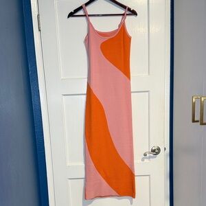 Stylish Pink and Orange Women's Dress